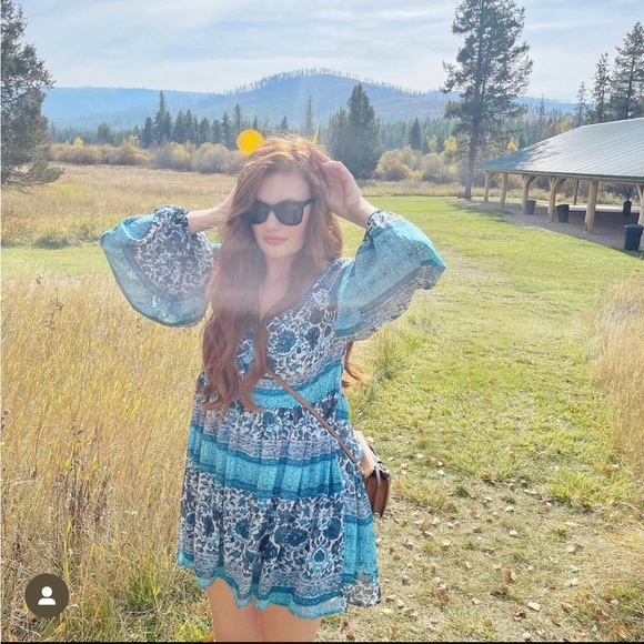 SMYM Sienna Swing Tunic Mini Dress in Blue Paisley - Picture 4 of 16